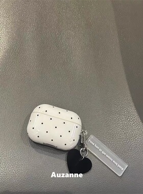 小众黑色波点适用于airpodspro1代2代3代4代蓝牙耳机壳保护套