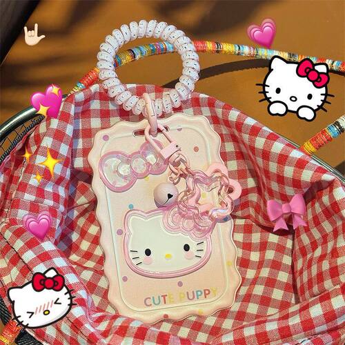 可爱HelloKitty卡套学生卡校园卡交通卡带手绳水卡饭卡身份证防丢