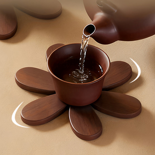 杯垫餐桌菜盘垫实木茶具隔热垫一棵树茶茶桌圣诞树创意摆件收纳架