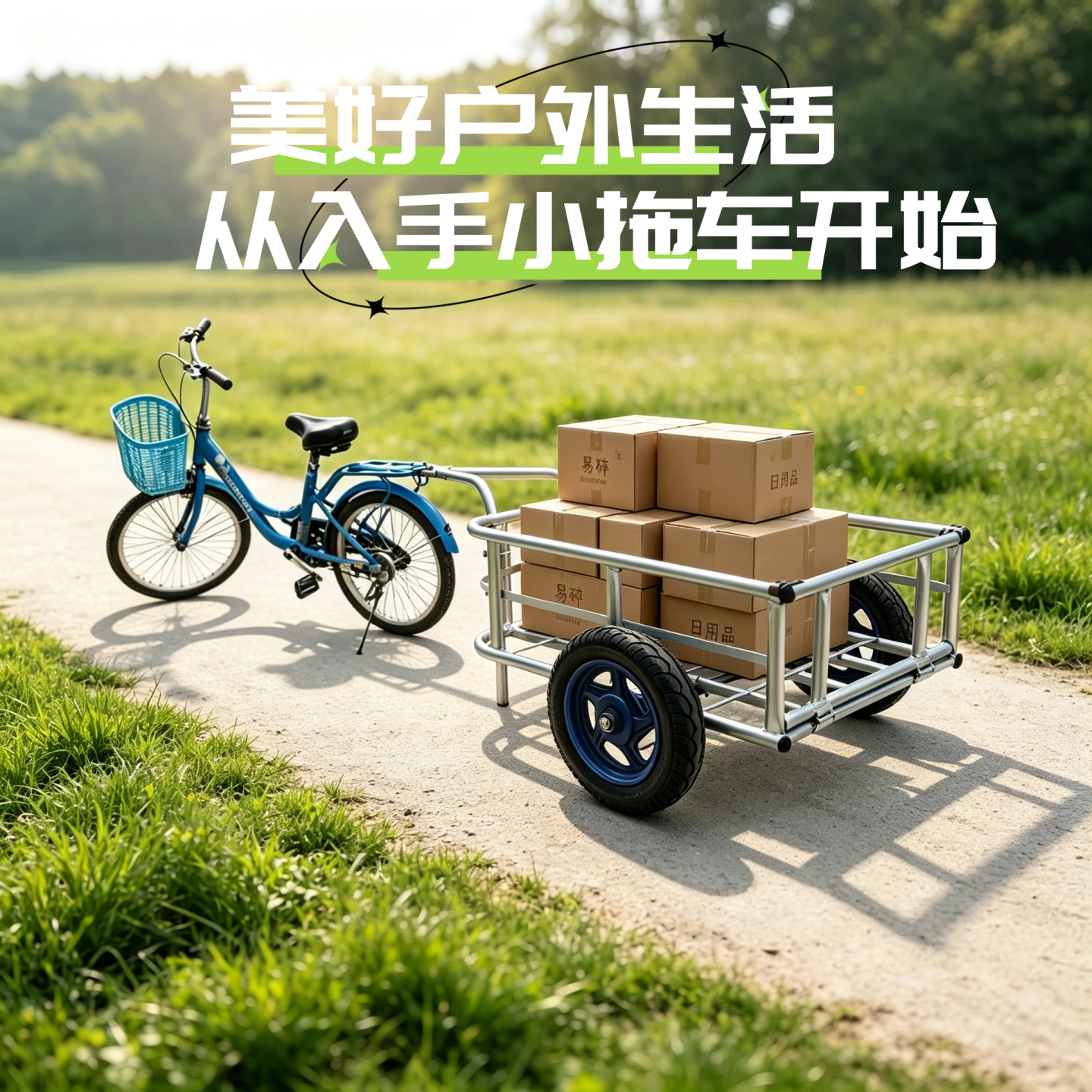 网红户外挂斗电动车摩托车自行车后挂小拉车钓鱼露营摆摊拉货拖车