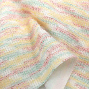 多巴胺彩虹色保暖中厚段染粗针小香风秋冬 上衣外套裙子背心面料