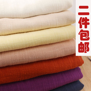 文艺禅意柔软砂洗水竹节纯棉麻纱布料 服装连衣裙子罩衫长袍面料