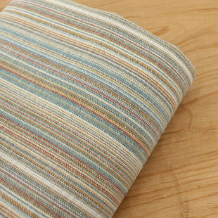 复古砖红先染色织仿麻细条纹布料 民族服装连衣裙裤桌布窗帘面料