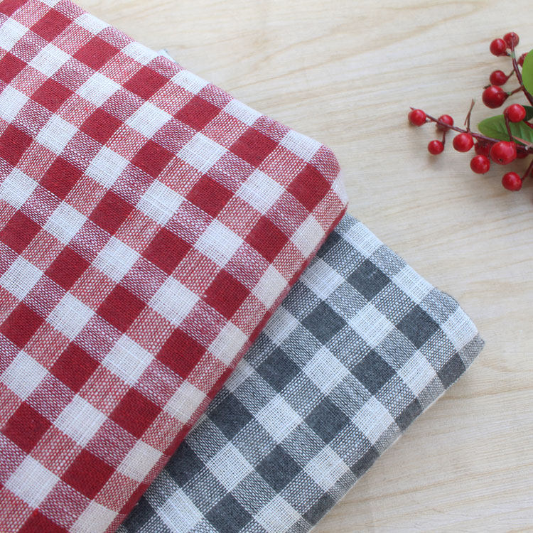 简约红白灰白色织薄款涤棉格子布料 服装长裙餐桌布窗门帘diy面料,居家布艺,海绵垫/布料/面料/手工diy,淘宝优惠券,粉丝福利购,淘宝优惠卷