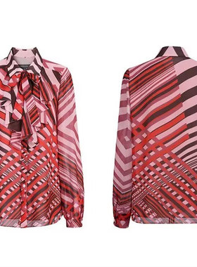 2023春款MARYLING玛俪琳A1DAW20070条纹拼色衬衫