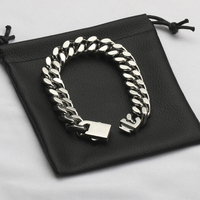 European and American Hip Hop Cuban Titanium Steel Bracelet Men's Trendy Fashion Stainless Steel Niche Design Simple Thick Chain Accessories