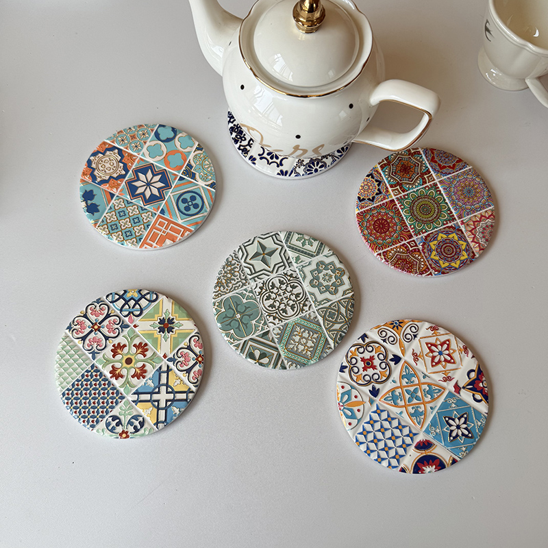 梵特茜ins风陶瓷烫金杯垫