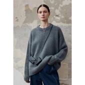 加厚羊毛针织衫 重工秋冬圆领羊绒衫 ROW风宽松慵懒毛衣长袖 上衣女