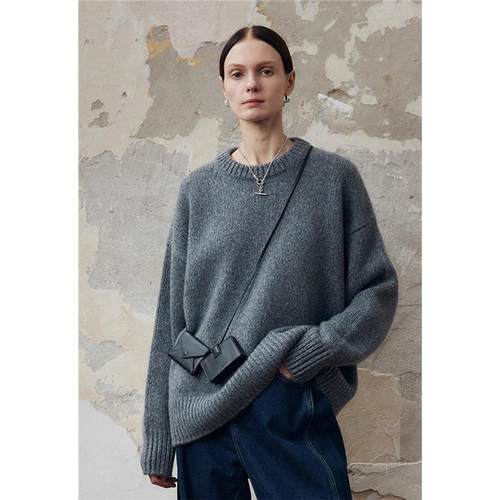 重工秋冬圆领山羊绒衫ROW风