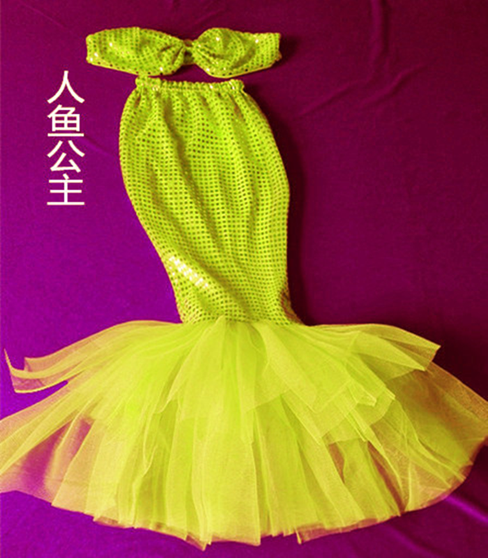 儿童美人鱼亮片纱裙人鱼公主演出服女