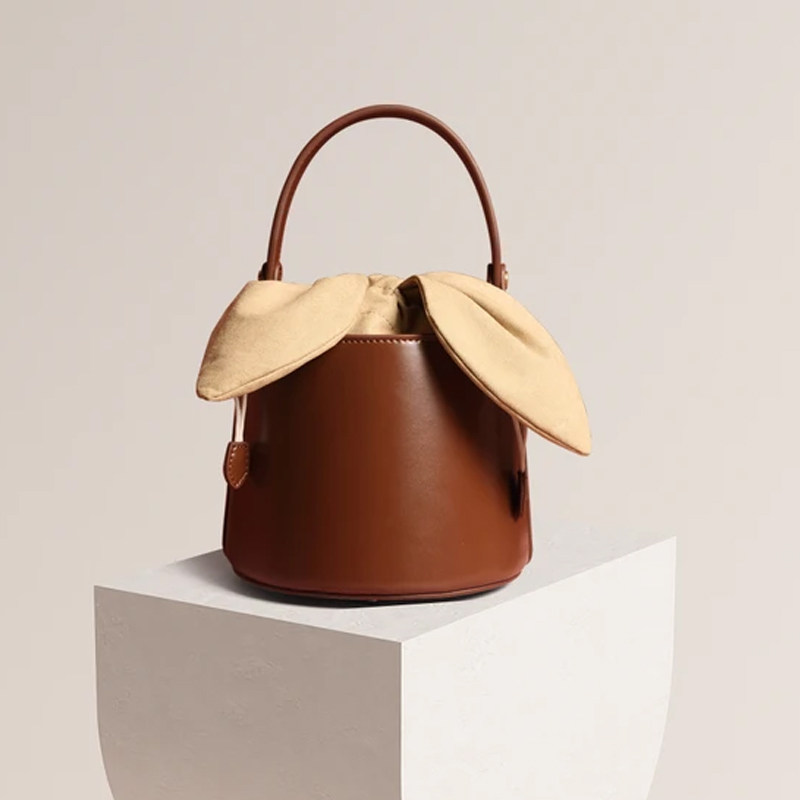 迷你水桶包法国小众品牌2022秋冬新款复古兔耳朵单肩手提斜挎女包