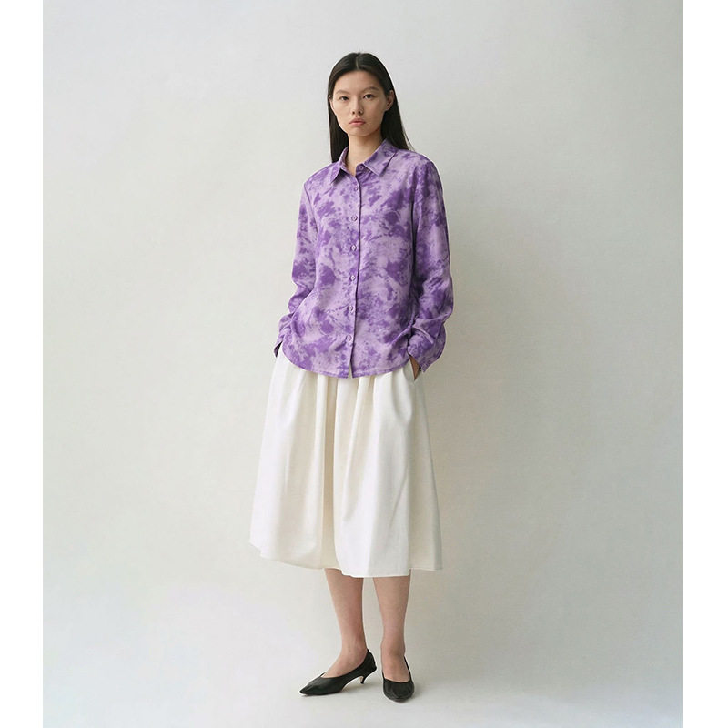 个性潮酷紫色长袖衬衫女26年新款高级感慵懒宽松显瘦气质百搭上衣