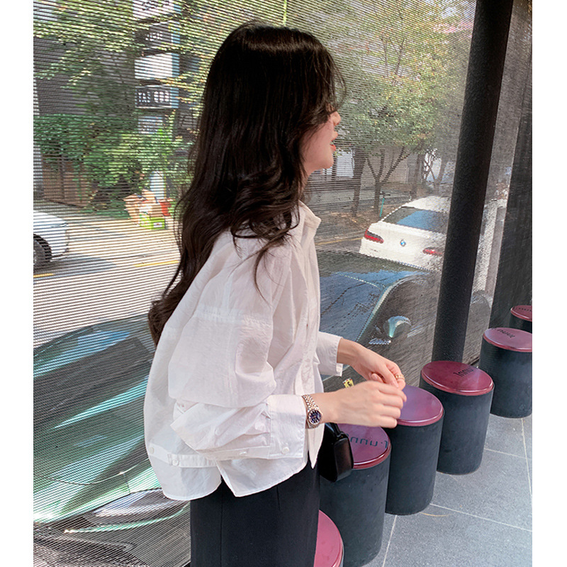 2025早春新款职场衬衫白色防晒衬衣女士简约休闲小众气质上衣夏季