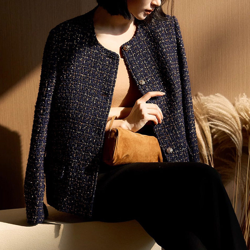 今年流行特惠高级感羊毛金线小香风外套 粗花呢气质女装2025秋季,女装/女士精品,短外套,淘宝优惠券,粉丝福利购,淘宝优惠卷