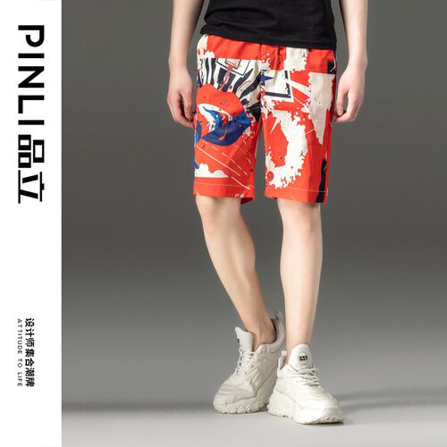 印花休闲男潮PINLI品立休闲短裤