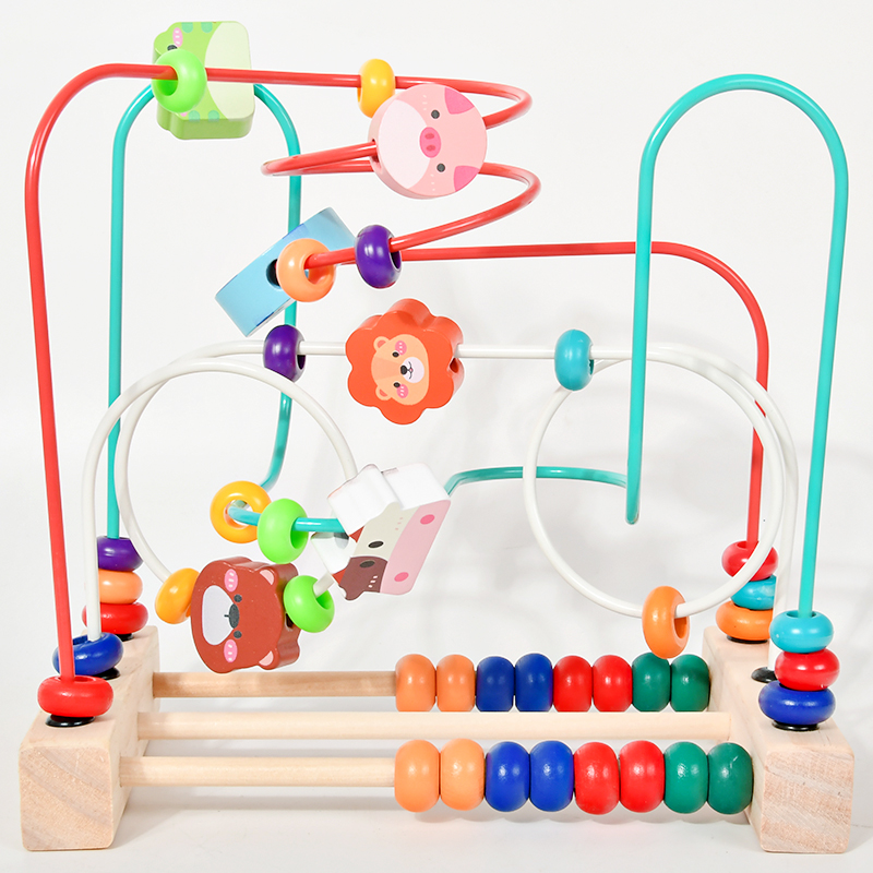 婴儿童绕珠积木6串珠7八9以上8个月宝宝玩具0一1岁益智2蒙氏3早教