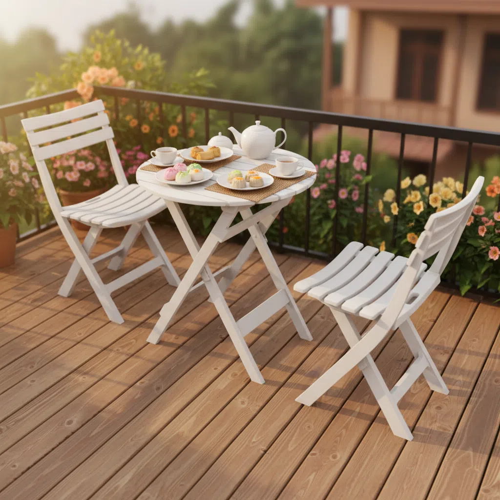 室外阳台折叠桌椅套装喝茶组合小圆桌子防水防晒户外庭院露天外摆