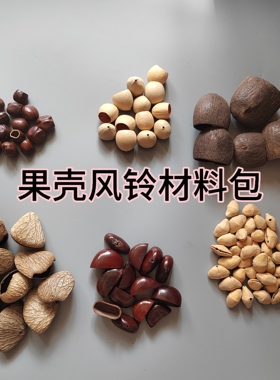 印尼果壳DIY风铃材料包自制包挂手摇铃果壳铃铛挂件材料音疗果壳