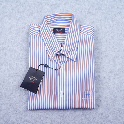 意大利原产纯棉清爽透气舒适短袖条纹衬衫  款16