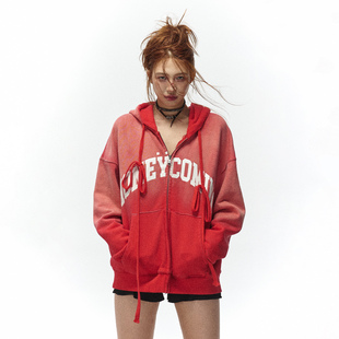 黑红色卫衣大外套 来钱 Babefish onze480克重磅原创马骝破坏