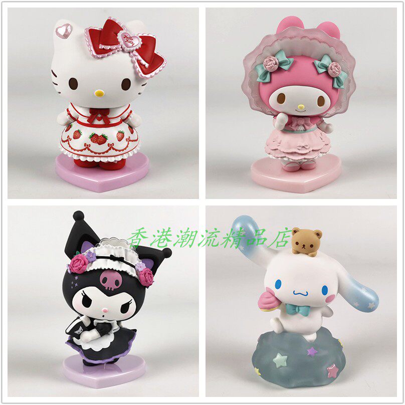 日版三丽鸥Sanrio Kitty 玉桂狗PVC树脂公仔桌面摆件创意塑胶公仔