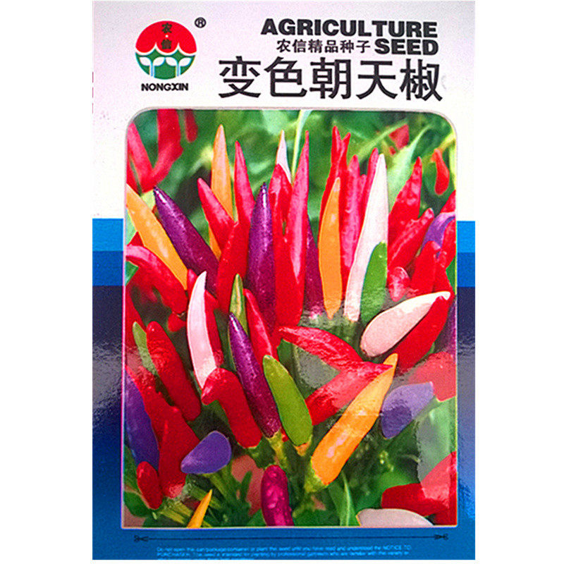 变色朝天椒辣椒种子七彩观赏椒种子蔬菜种子五色椒种子小彩椒种子