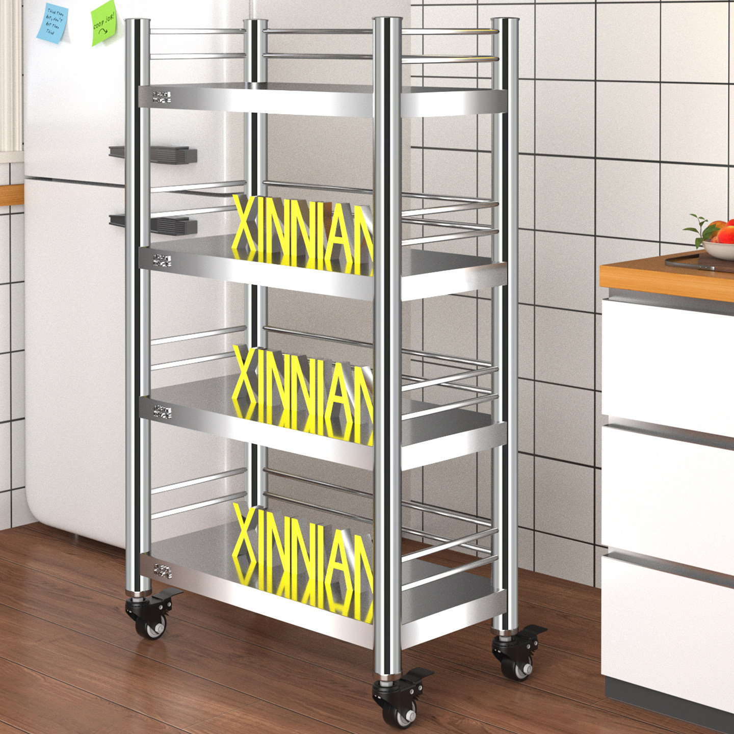 德国特厚304不锈钢双围栏厨房落地置物架储物货架多功能锅微波炉,厨房/烹饪用具,微波炉置物架,淘宝优惠券,粉丝福利购,淘宝优惠卷