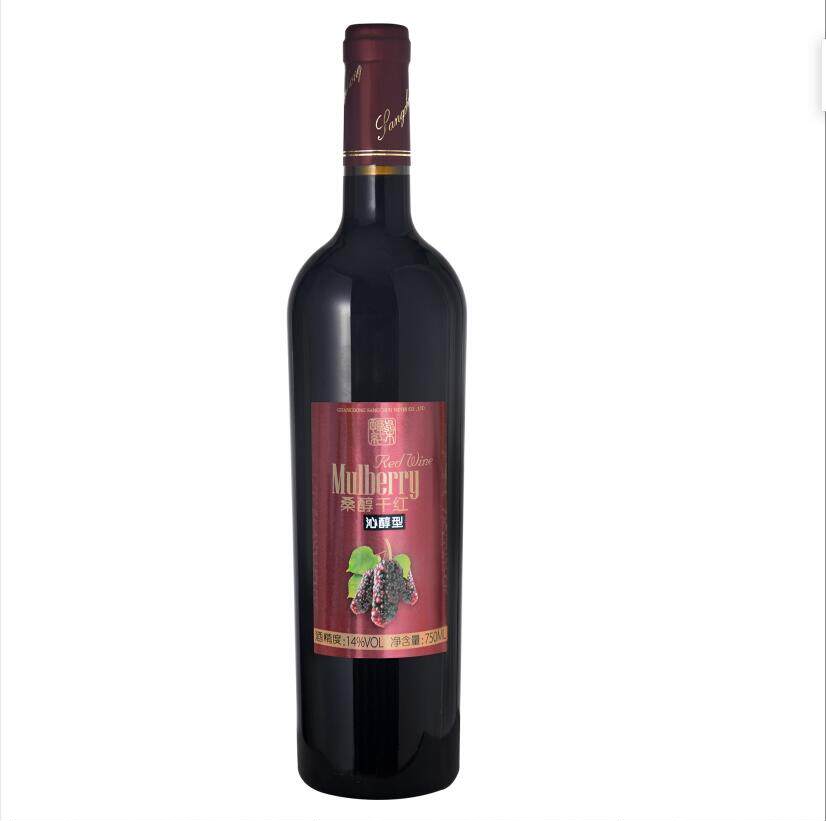 桑醇红酒 沁醇型750mL干型100%桑椹原汁发酵桑葚酒 桑果酒