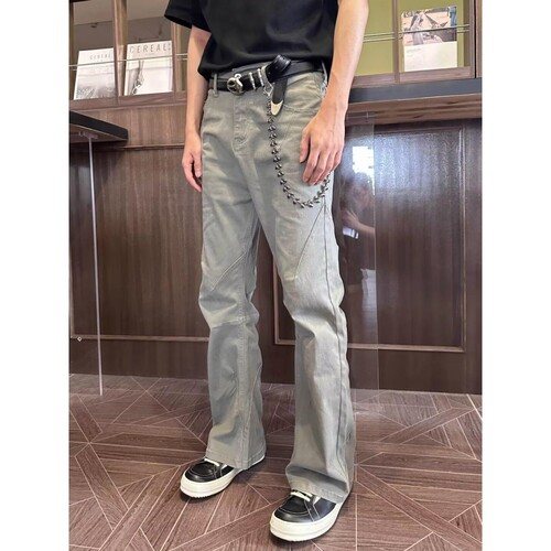 美式复古水洗做旧牛仔裤