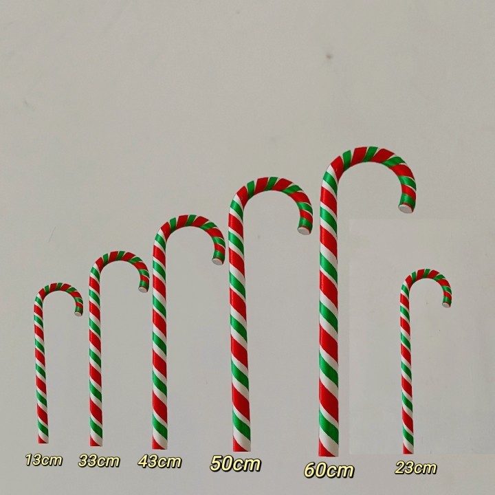 圣诞节装饰品红白绿塑料拐杖舞蹈拍摄道具圣诞树摆件挂饰场景布置