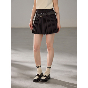 9gaim温柔miu系学姐高腰a字百褶半身裙女夏季 短裙子 新款