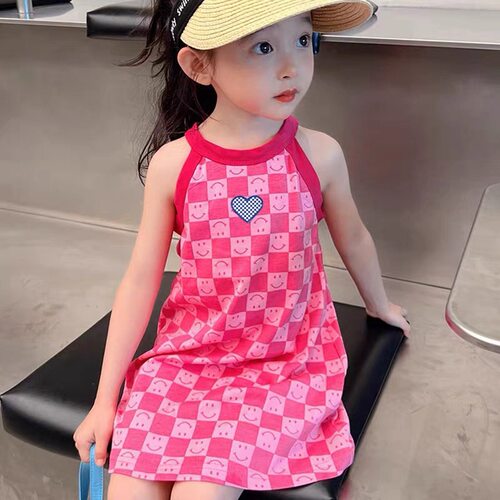 夏季新款女童冰丝吊带裙女童公主裙中大童连衣裙女宝睡裙