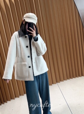 【念念】nycafter新款   皮领仿羊羔毛绒外套  251042