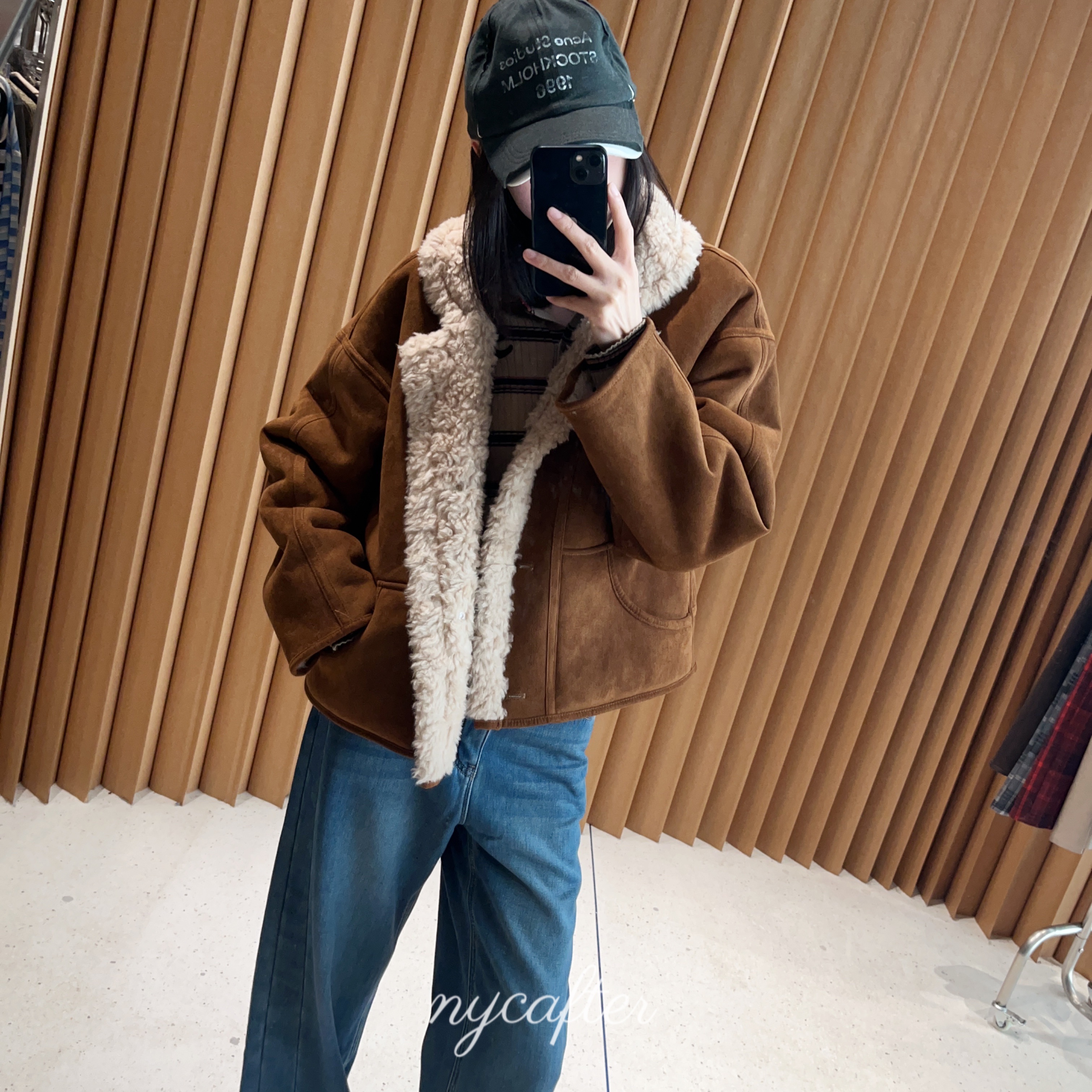 【念念】nycafter 麂皮绒羊毛外套明星同款短款3921