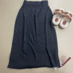 彩点纱线针织半裙松紧腰半身裙MM1535 2024冬款 念念