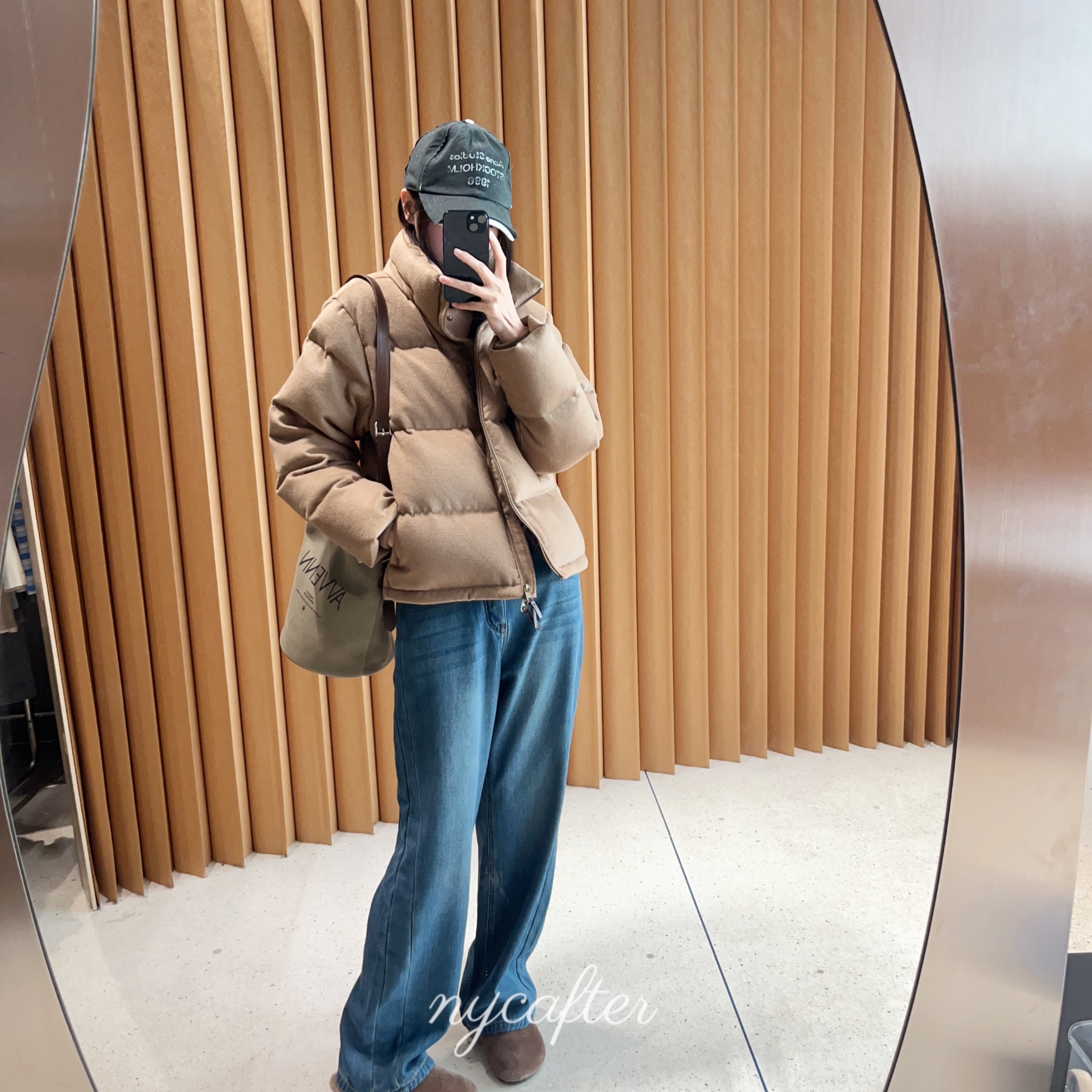 【念念】nycafter羊绒羊毛莫代尔立领鹅绒服隐藏式帽子外套yy3462