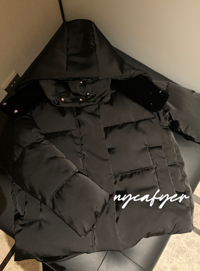 清仓NYCAFTER2023新款 mj超克重保暖黑色连帽厚棉服外套