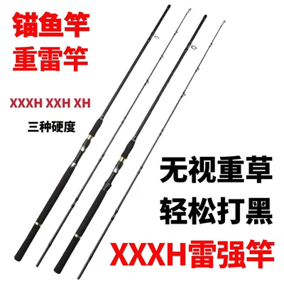 新款锚鱼竿重雷强XXXH调超硬远投路亚竿直柄枪柄正品打黑矛渔专用