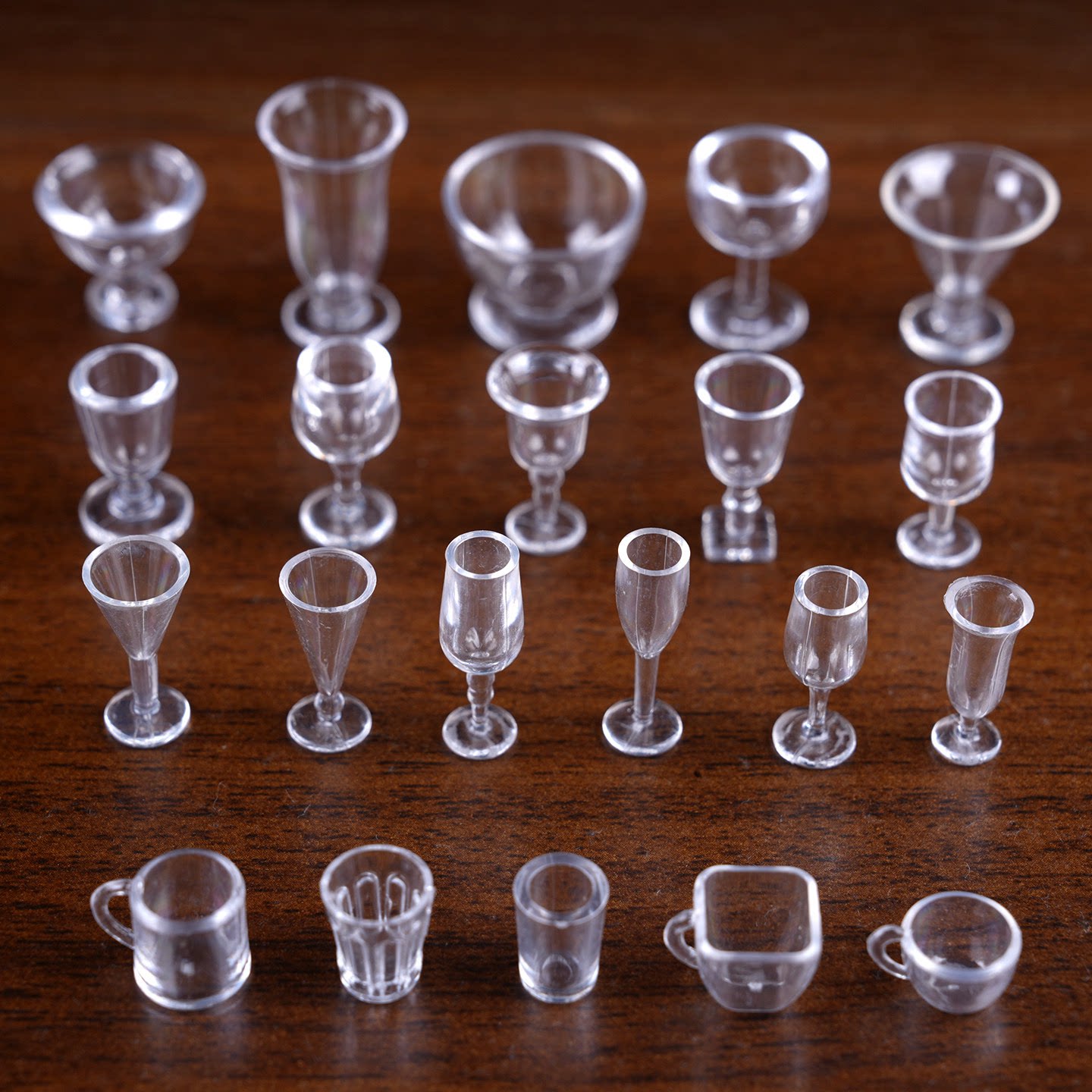 微缩迷你酒杯红酒杯子厨房餐具娃娃屋玩具高脚杯DIY食玩模型配件