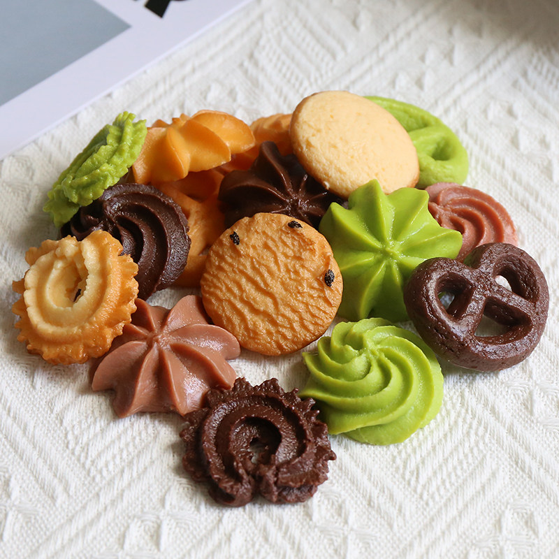 仿真曲奇饼干模型越曼蓝莓食品甜品点心烘焙玩具橱窗装饰拍摄道具