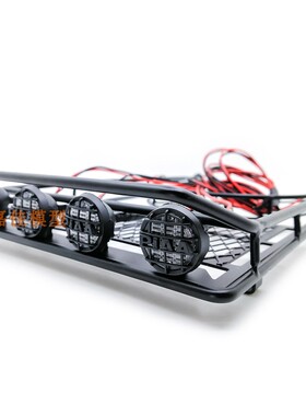 仿真1:10遥控攀爬车 SCX10 90046 D90金属带灯行李架 车壳备胎架