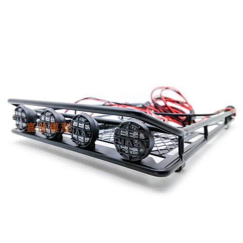 仿真1:10遥控攀爬车 SCX10 90046 D90金属带灯行李架 车壳备胎架