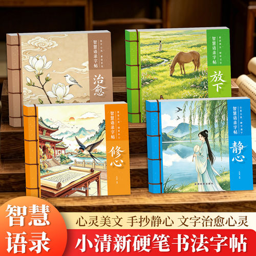 智慧语录静心练字帖成人硬笔楷书修心放下治愈美文手抄解压临摹