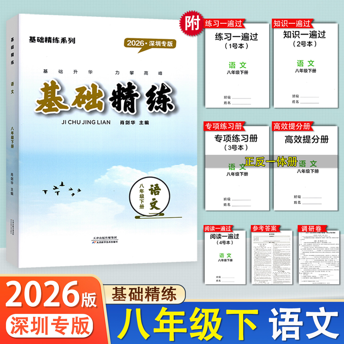 2026版 深圳专版 基础精练语文8八年级下册人教版同步练习含练习阅读知识一遍过高效提分专项训练册调研卷答案 天津科学技术出版社