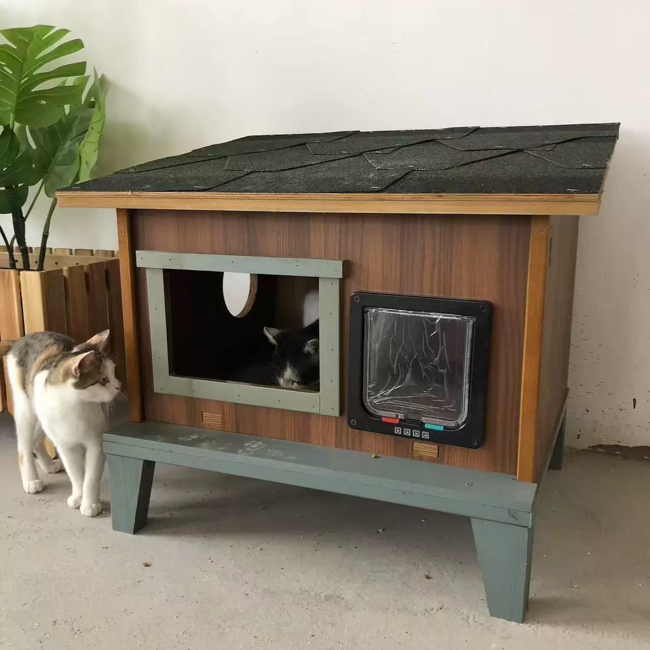 猫屋猫窝猫房子猫别墅猫舍室外实木屋外户外流浪猫保暖保温
