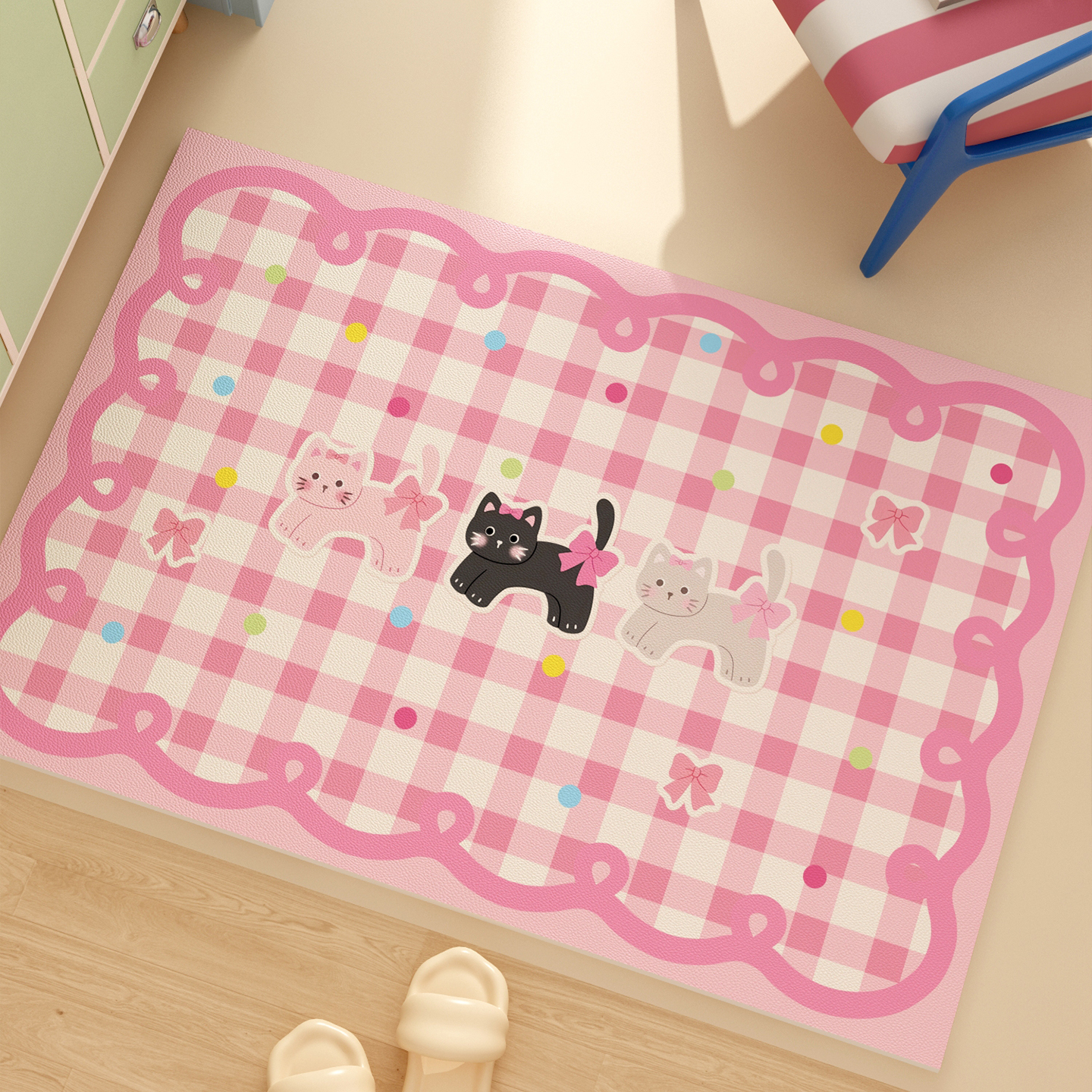 可爱少女入户门地垫防滑耐脏