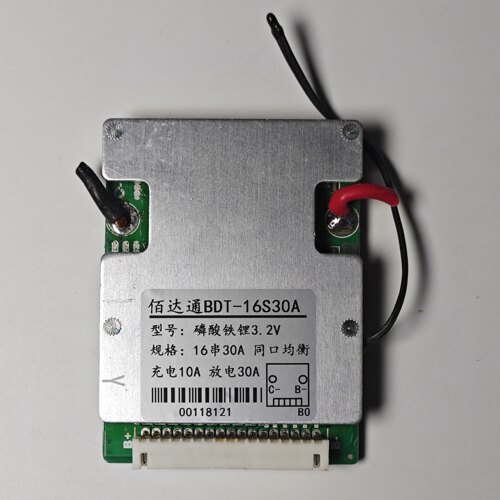 磷酸铁锂16串48V30A拆机保护板带均衡带温控电动车锂电池保护板