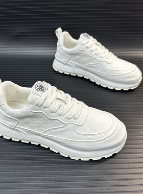 男士板鞋2024春季新款低帮小白鞋透气舒适百搭运动休闲鞋内增高