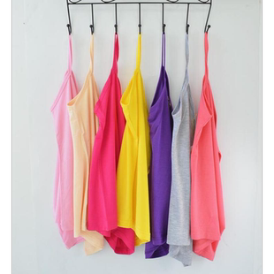 吊带背心女士白色打底衫短款小背心吊带衫棉修身性感内搭 2件装