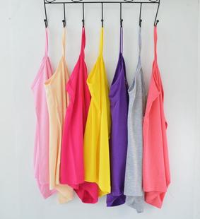 吊带背心女士白色打底衫短款小背心吊带衫棉修身性感内搭 2件装